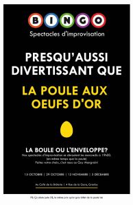 Affiche soirées d'improvisation à Granby