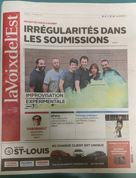 Le Labo d&rsquo;impro à la une de La Voix de&nbsp;l&rsquo;Est